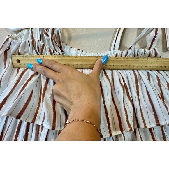 Tularosa Claudia Tiered Ruffle Overlay Lined Mini Dress Women's Medium - Picture 9 of 10